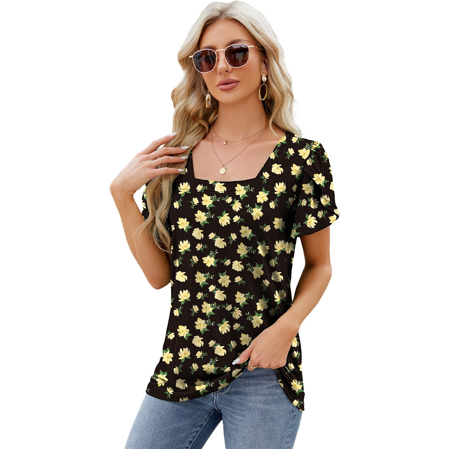 Bohemian Printed Short-sleeved T-shirt