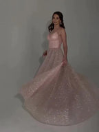 Sequined Backless Evening Dress - Viexta