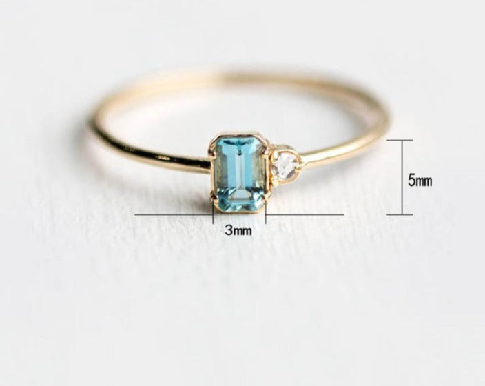 18k gold plated turquoise ring