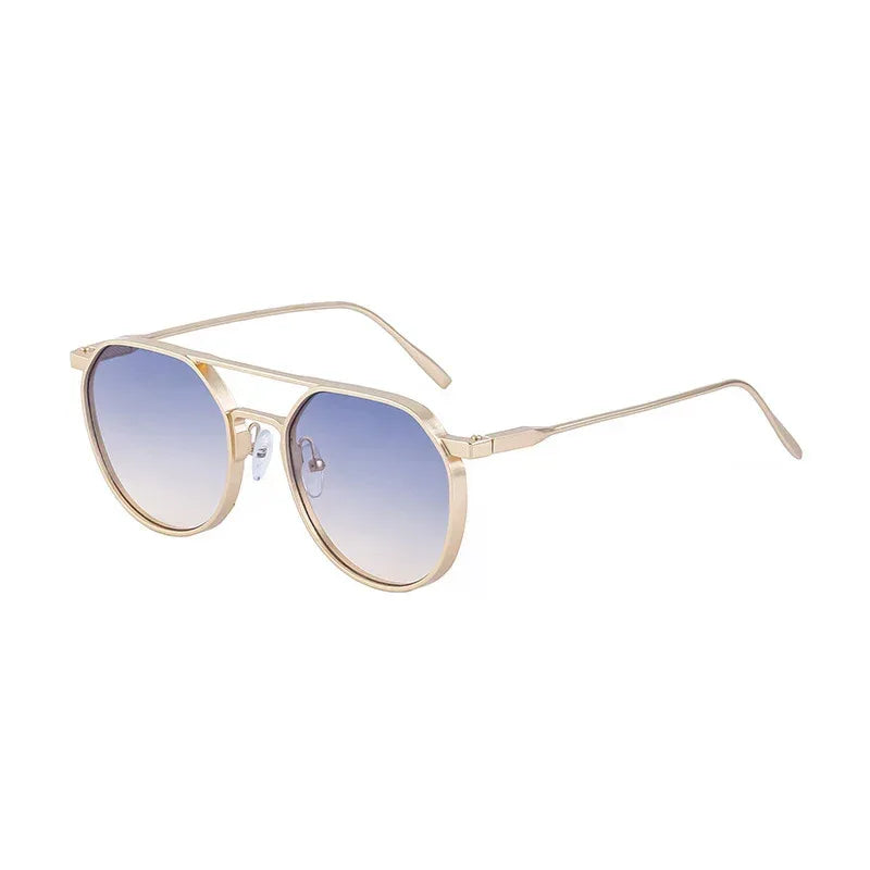 Metal Double Beam Vintage Sunglasses - Viexta