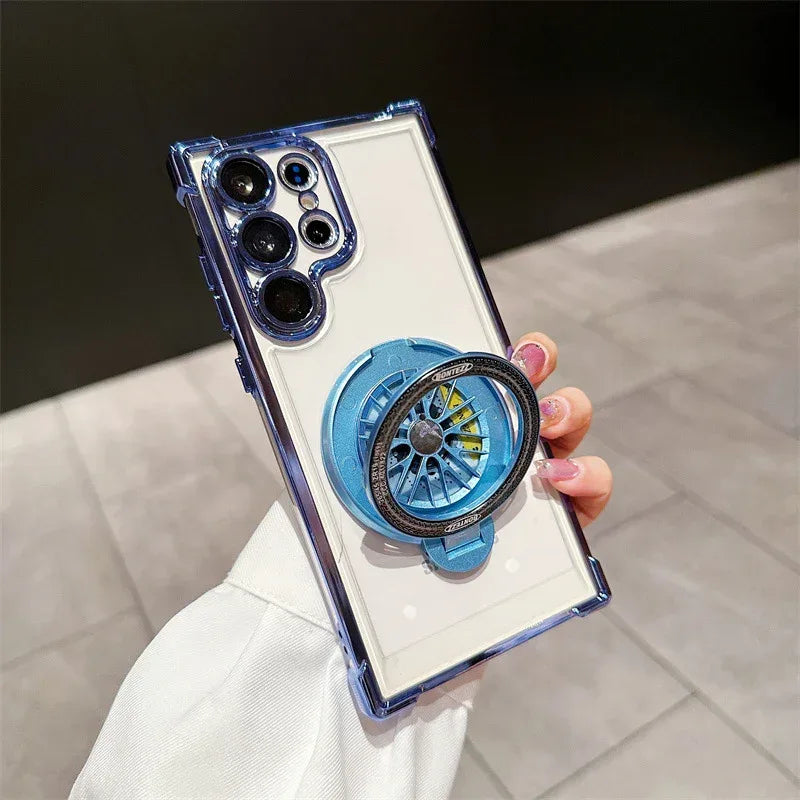 Drop-resistant Rotating Gyro Magnetic Bracket S23 Phone Case - Viexta
