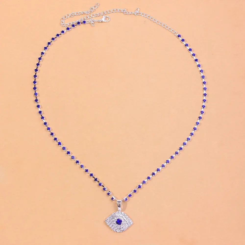 Blue Eyes Exaggerated Pendant Necklace - Viexta