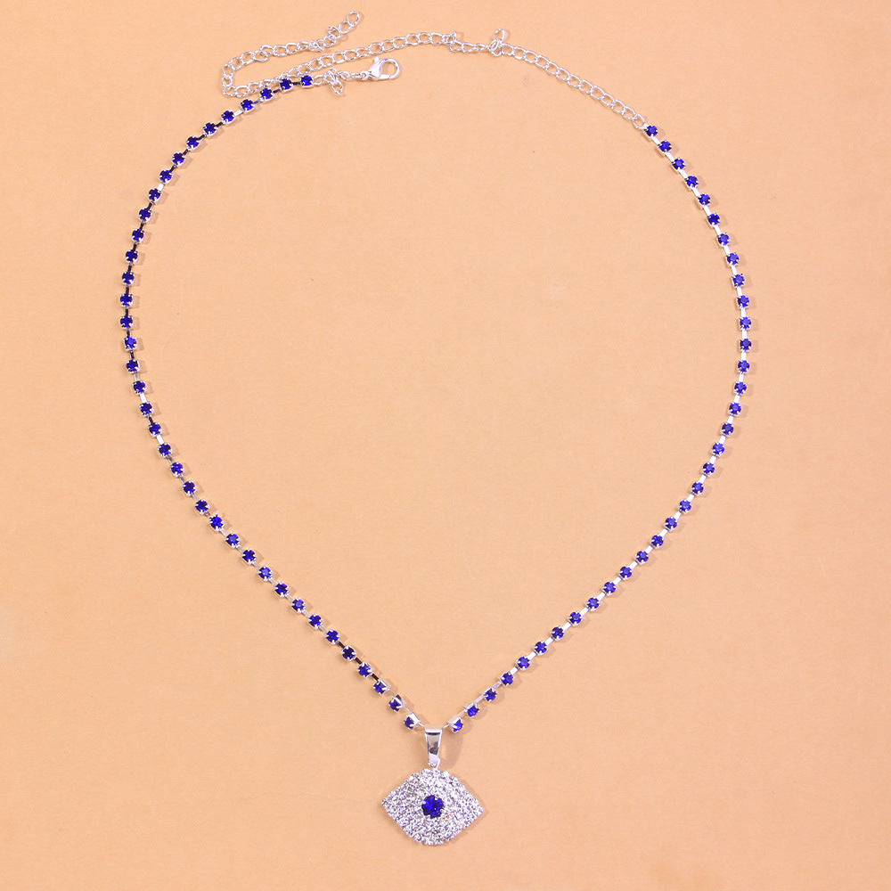 Blue Eyes Exaggerated Pendant Necklace