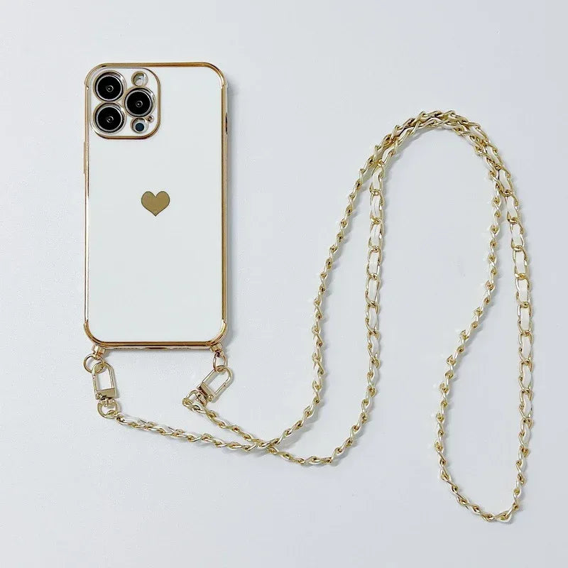 Electroplated Love Lanyard iPhone Case - Viexta