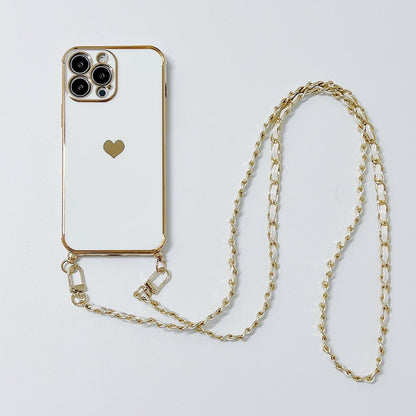 Electroplated Love Lanyard iPhone Case