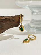 Emerald Zircon Oval Huggies - Viexta