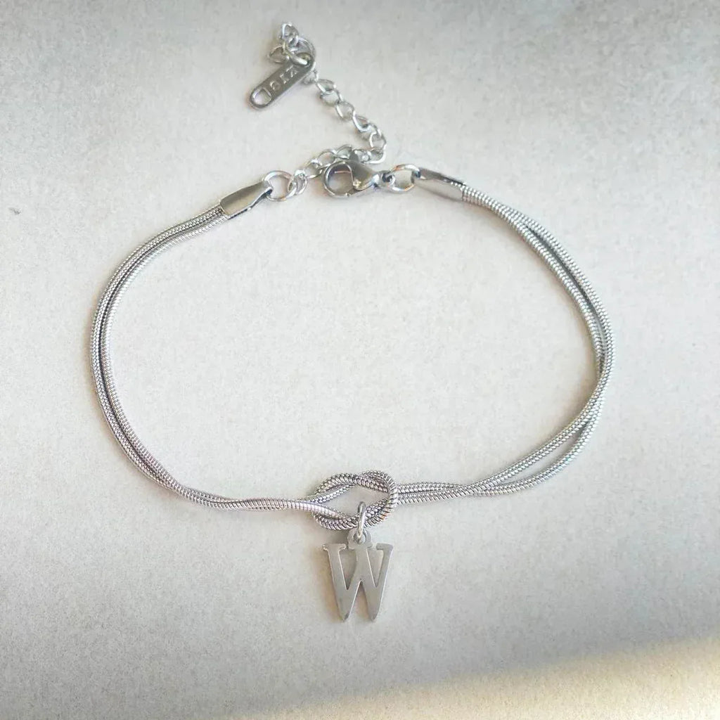 stainless-steel-26-letter-pendant-bracelet - Viexta
