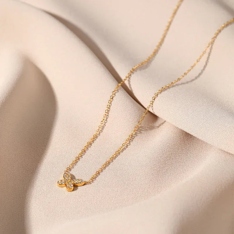 Butterfly Titanium Steel Versatile Simple Necklace - Viexta