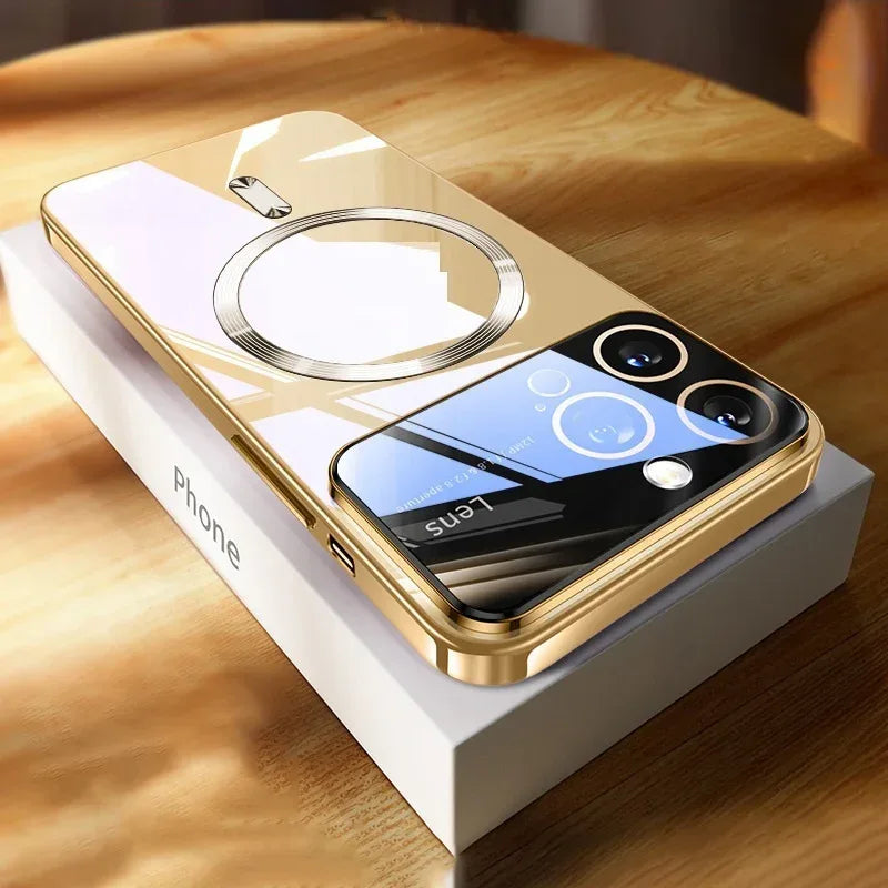 Large Window Electroplating Magnetic iPhone Case - Viexta