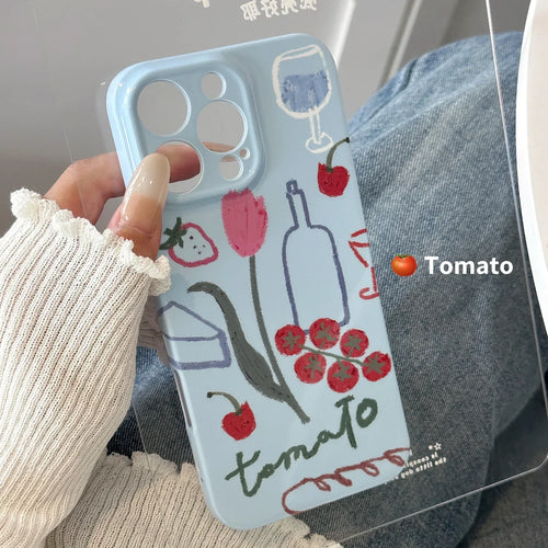 Art-style Tomato Illustration iPhone Case - Viexta