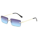 Square Frameless Trimming Sunglasses - Viexta