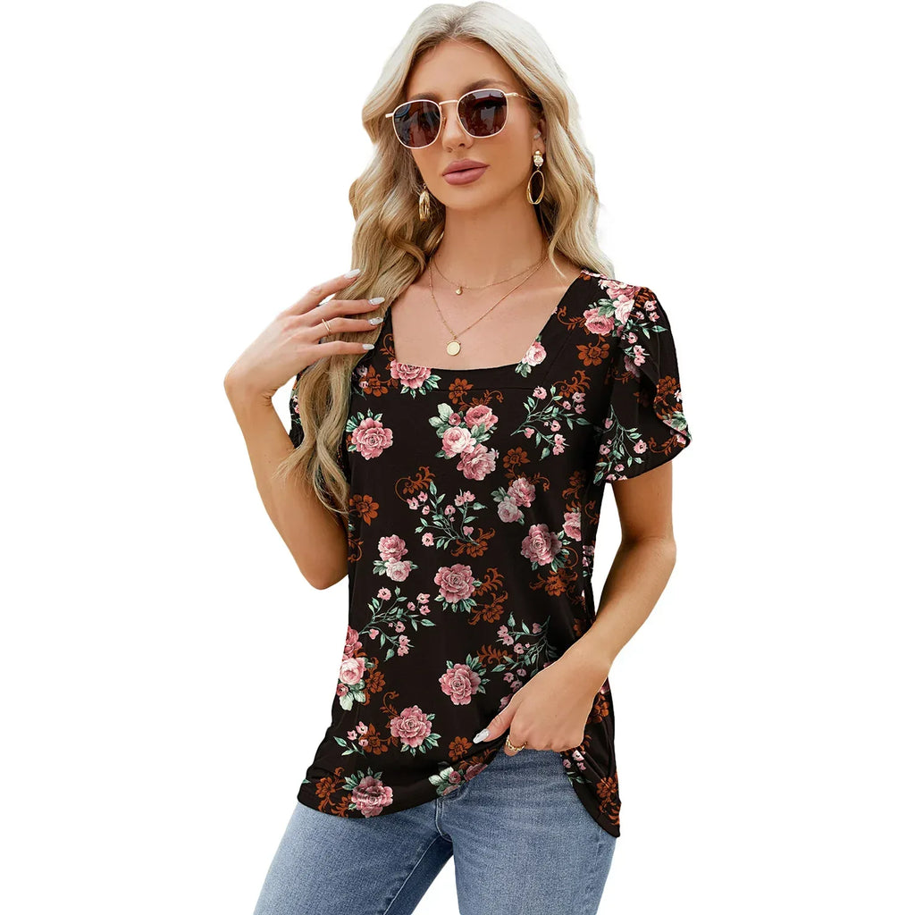 Bohemian Printed Short-sleeved T-shirt - Viexta