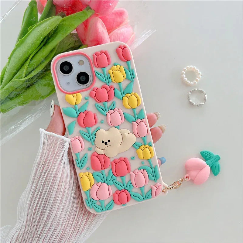 Little Bear Flowers iPhone Case - Viexta