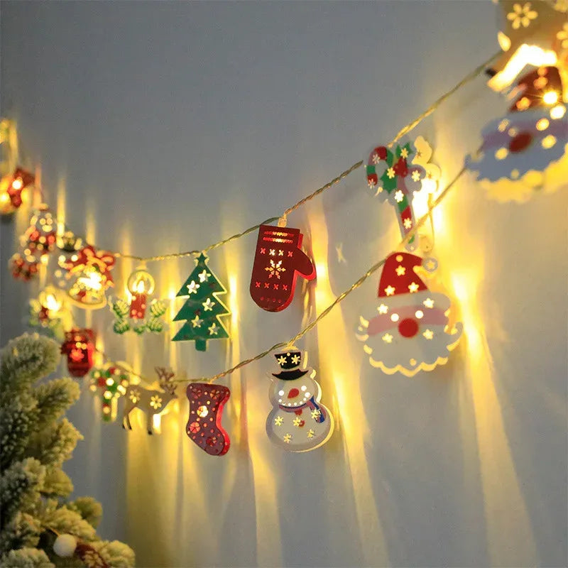 Christmas LED Light String Santa Claus Elk Snowman - Viexta