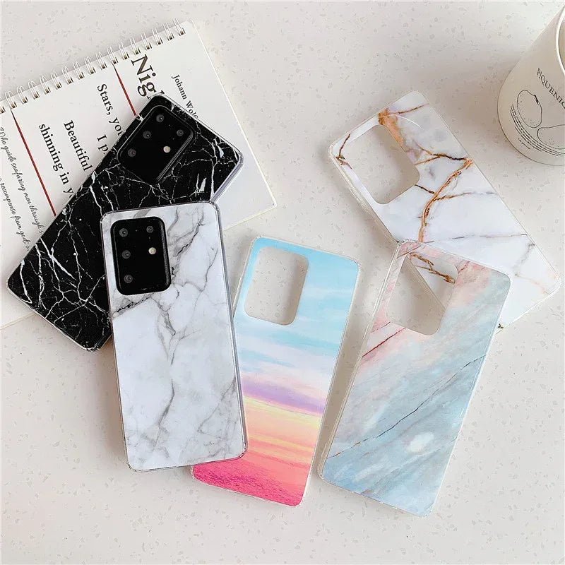 Marble Pattern Soft Shell Samsung Phone Case - Viexta