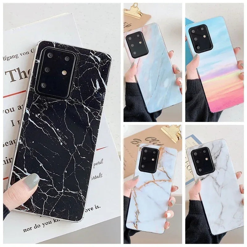Marble Pattern Soft Shell Samsung Phone Case - Viexta