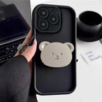 Milk Brown Bear Bracket iPhone Case - Viexta