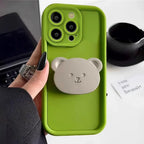 Milk Brown Bear Bracket iPhone Case - Viexta