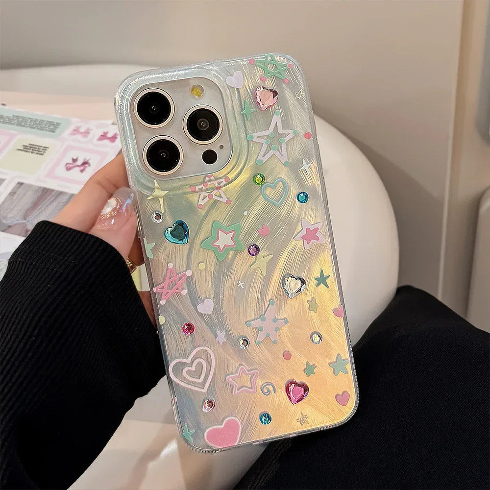 colorful-star-dopamine-chain-phone-case - Viexta