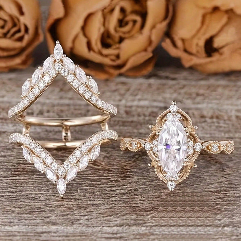 Crown Horse Eye Diamond Ring