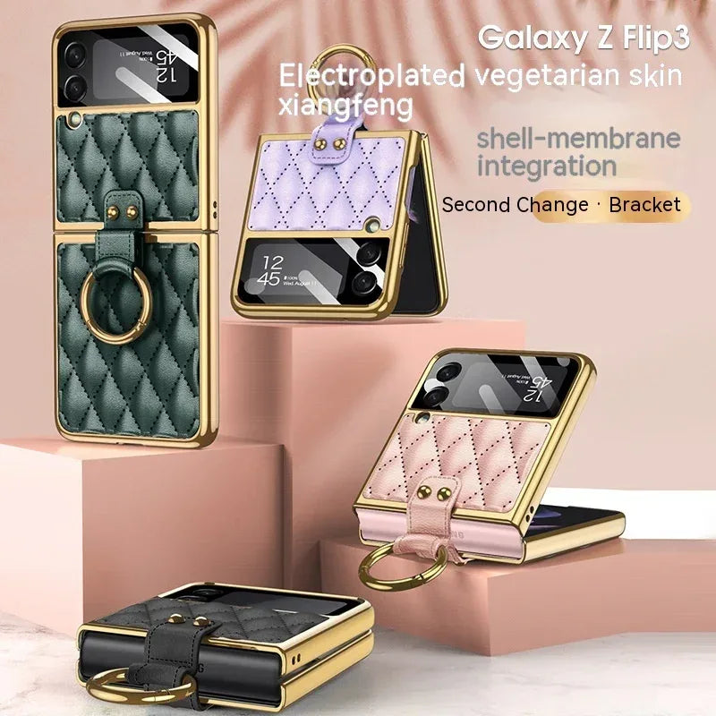 Diamond Grid Samsung Fold Phone Case - Viexta