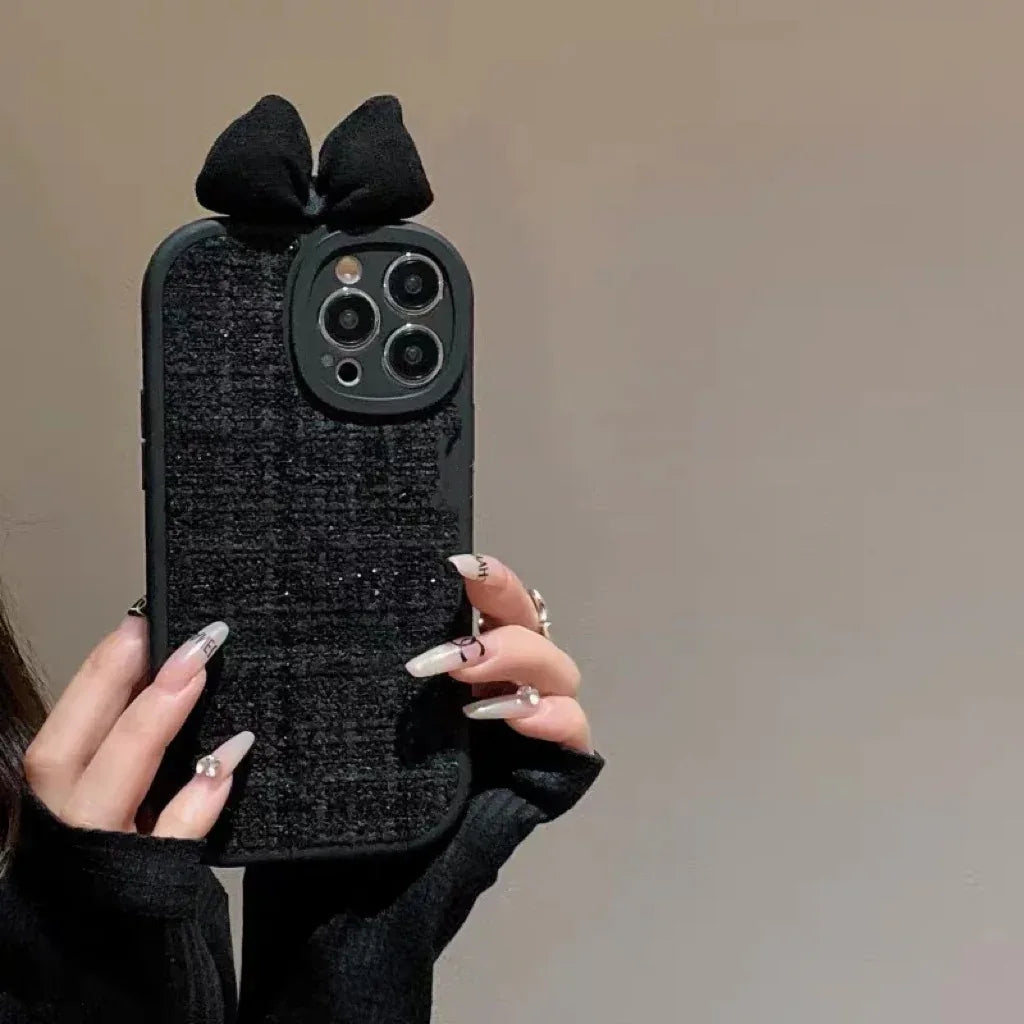 High-grade Black Classic Bow iPhone Case - Viexta