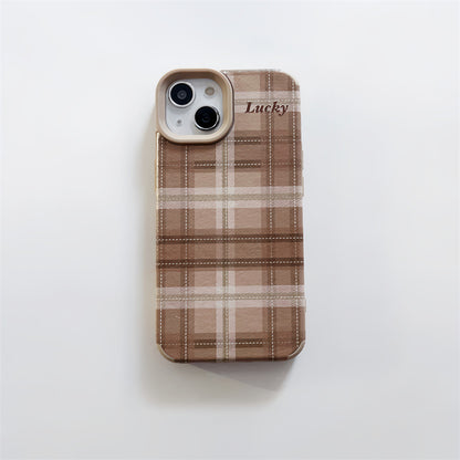 Plaid Letters Luck Phone Case