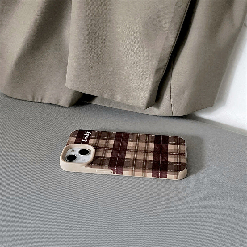 Plaid Letters Luck Phone Case