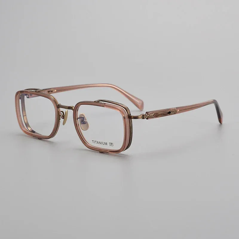Plate B Titanium Business Retro Craft Glasses - Viexta