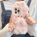 Winter Plush Stereo Cute Rabbit iPhone Case - Viexta