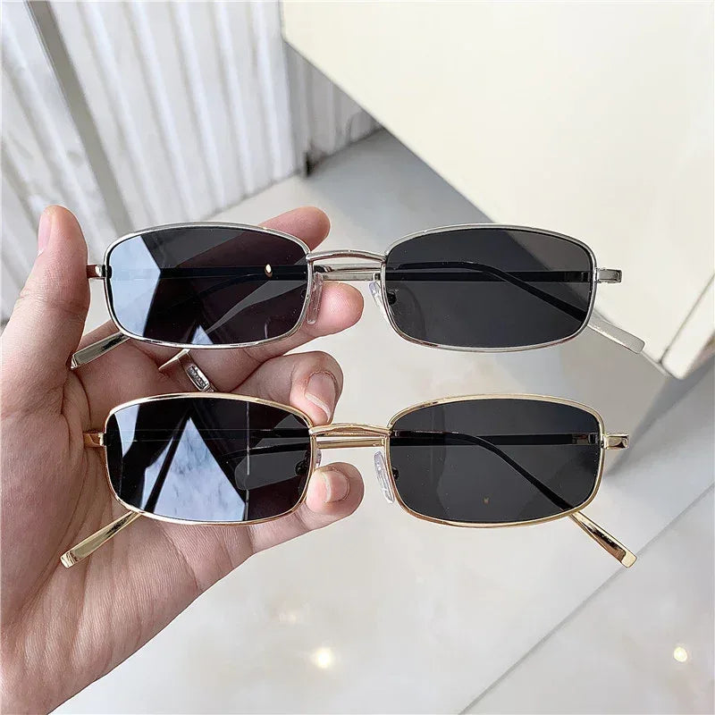 Trendy Small Frame Rectangular Sunglasses - Viexta