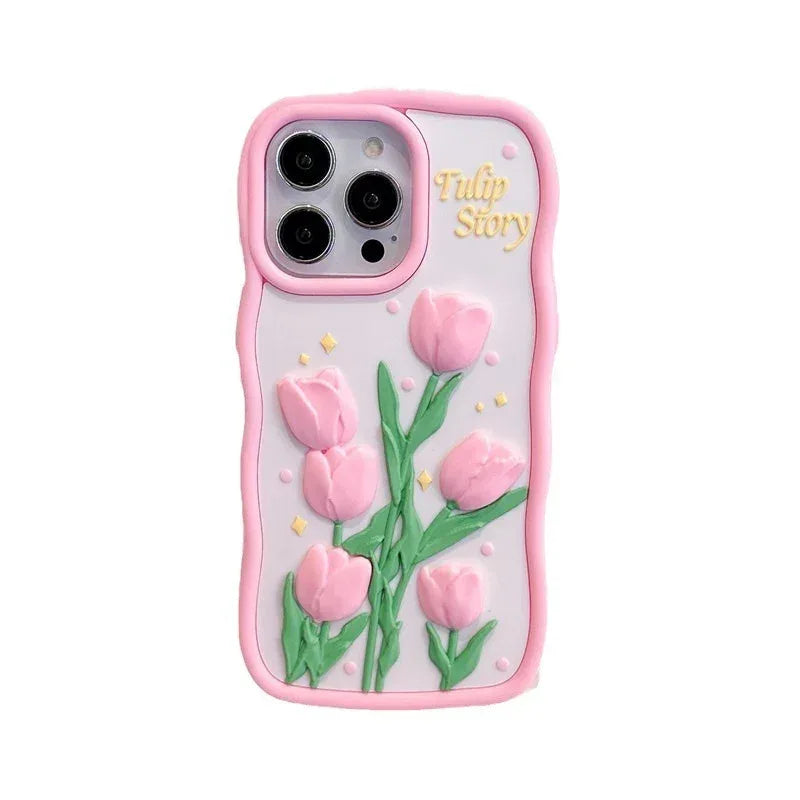 Creative Relief 3D Tulip iPhone Case - Viexta