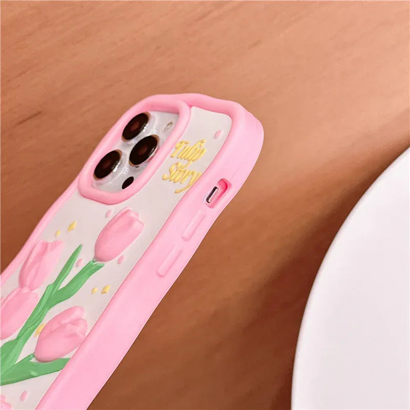 Creative Relief 3D Tulip iPhone Case - Viexta