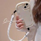 Pure Color Ribbon Wrist Lanyard iPhone Case - Viexta