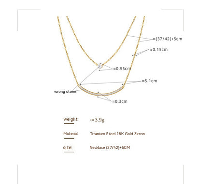 Minimalist Versatile Double-layer Zircon Neckwear