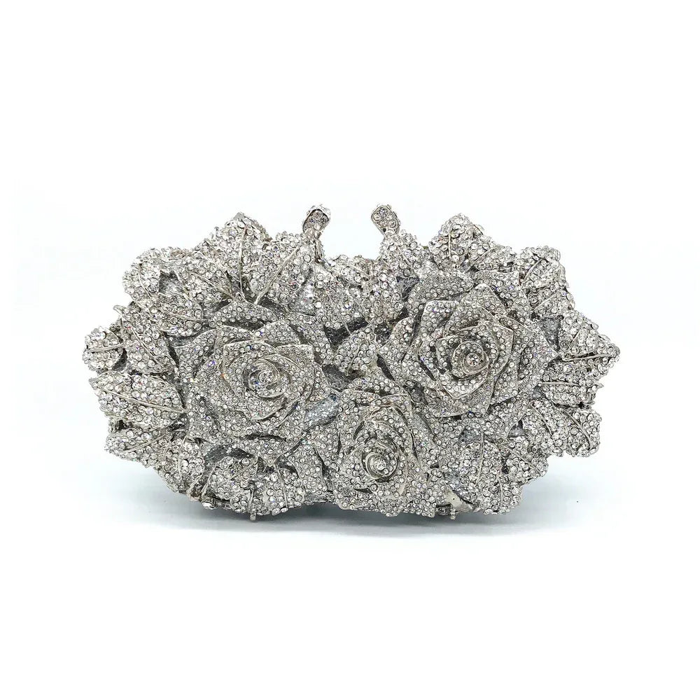 Hollow Rose Diamond Dinner Bag - Viexta