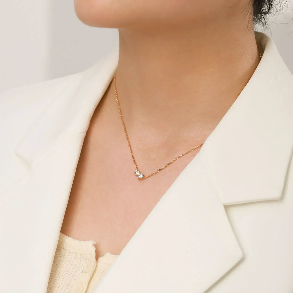 White Zircon 18K Necklace - Viexta