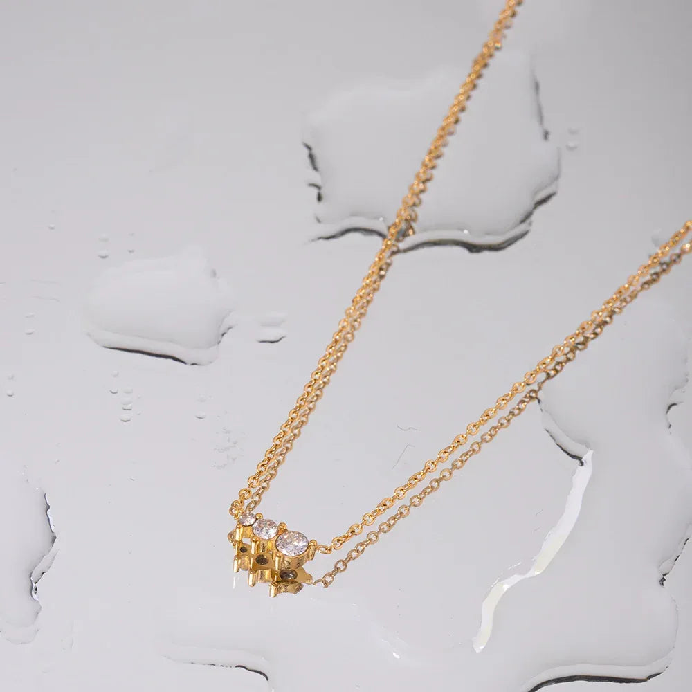 White Zircon 18K Necklace - Viexta