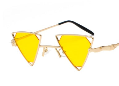 Punk wind triangle hollow sunglasses
