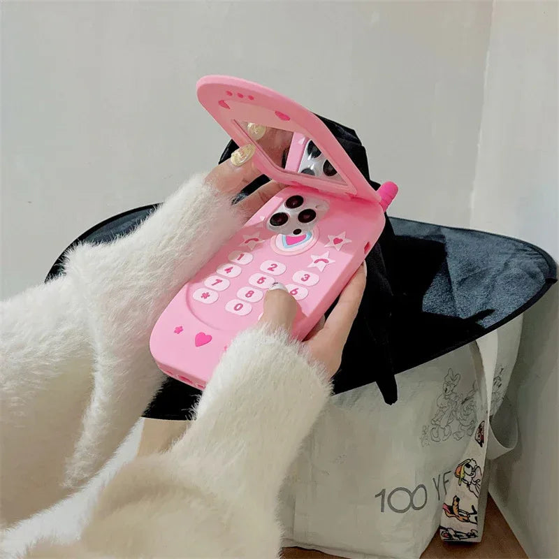 Flip Phone Shape Mirror iPhone Case - Viexta