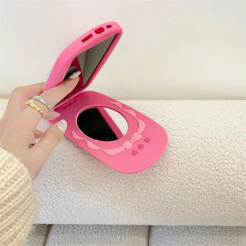 Flip Phone Shape Mirror iPhone Case - Viexta