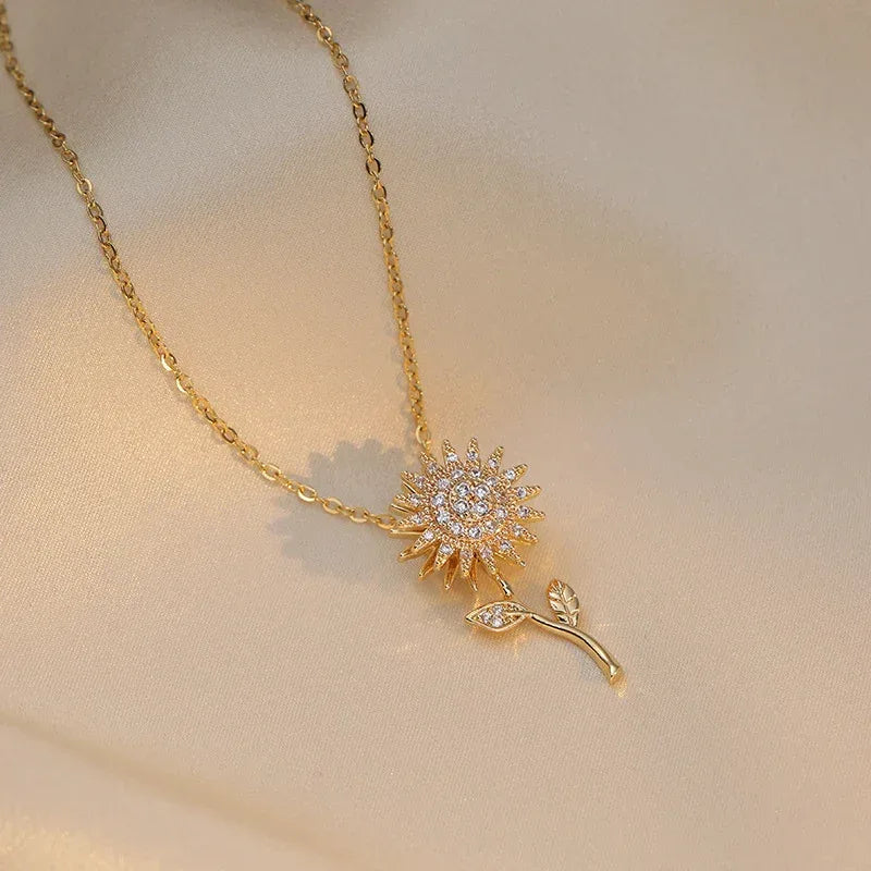 Rotating Sunflower Necklace - Viexta