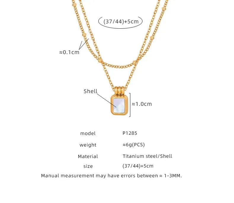 White Sea Shell Titanium Steel Gold-plated Necklace - Viexta