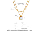 White Sea Shell Titanium Steel Gold-plated Necklace - Viexta
