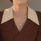 Rotating Zircon Four-leaf Clover Neckpiece - Viexta