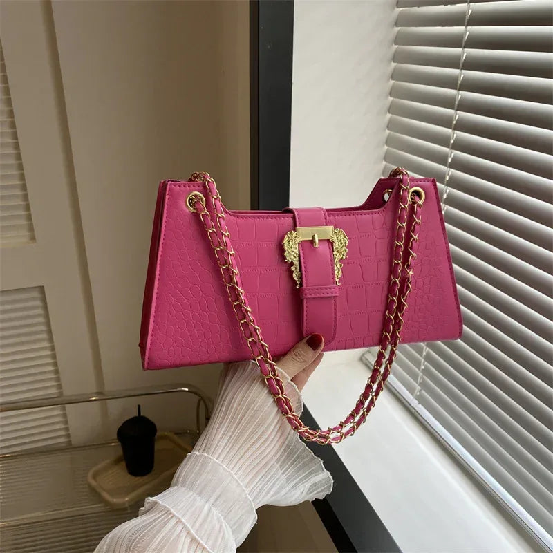 Women's Fashion Simple Chain Fashion Bag Shoulder Bag Casual Trend Crossbody Small Square Bag - Viexta
