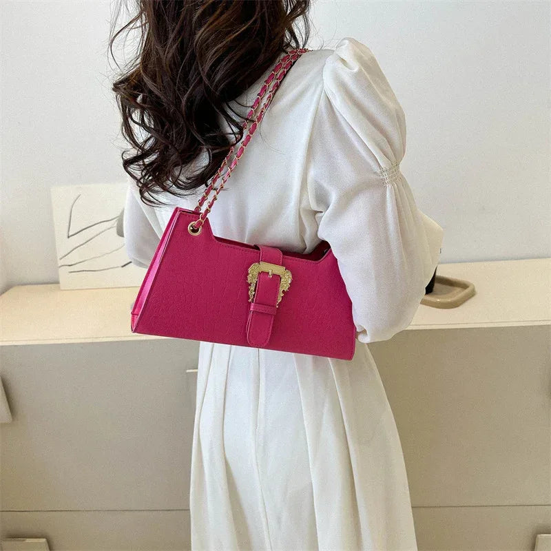 Women's Fashion Simple Chain Fashion Bag Shoulder Bag Casual Trend Crossbody Small Square Bag - Viexta