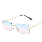 Rimless sunglasses women square - Viexta