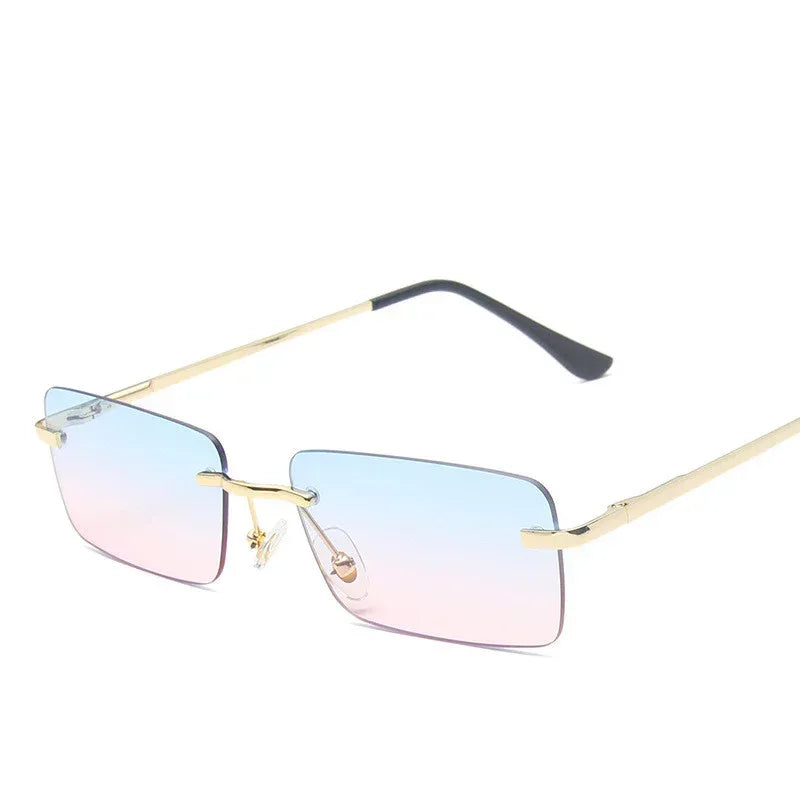 Rimless sunglasses women square - Viexta