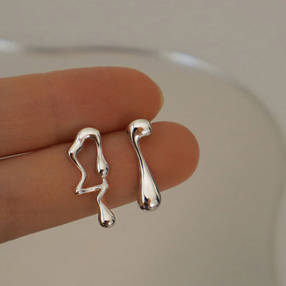 S925 Asymmetric Lava Earrings